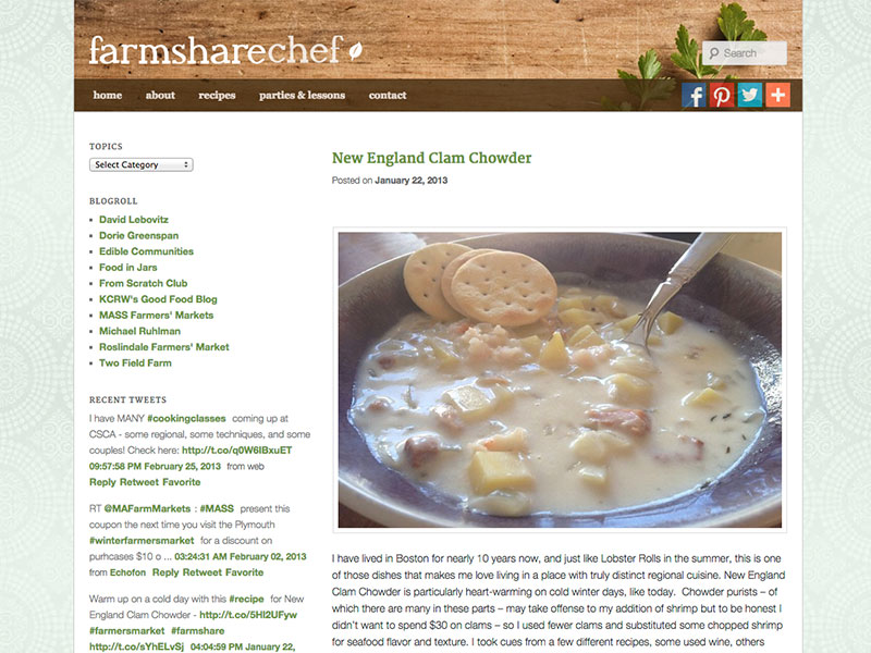 Farmshare Chef Website